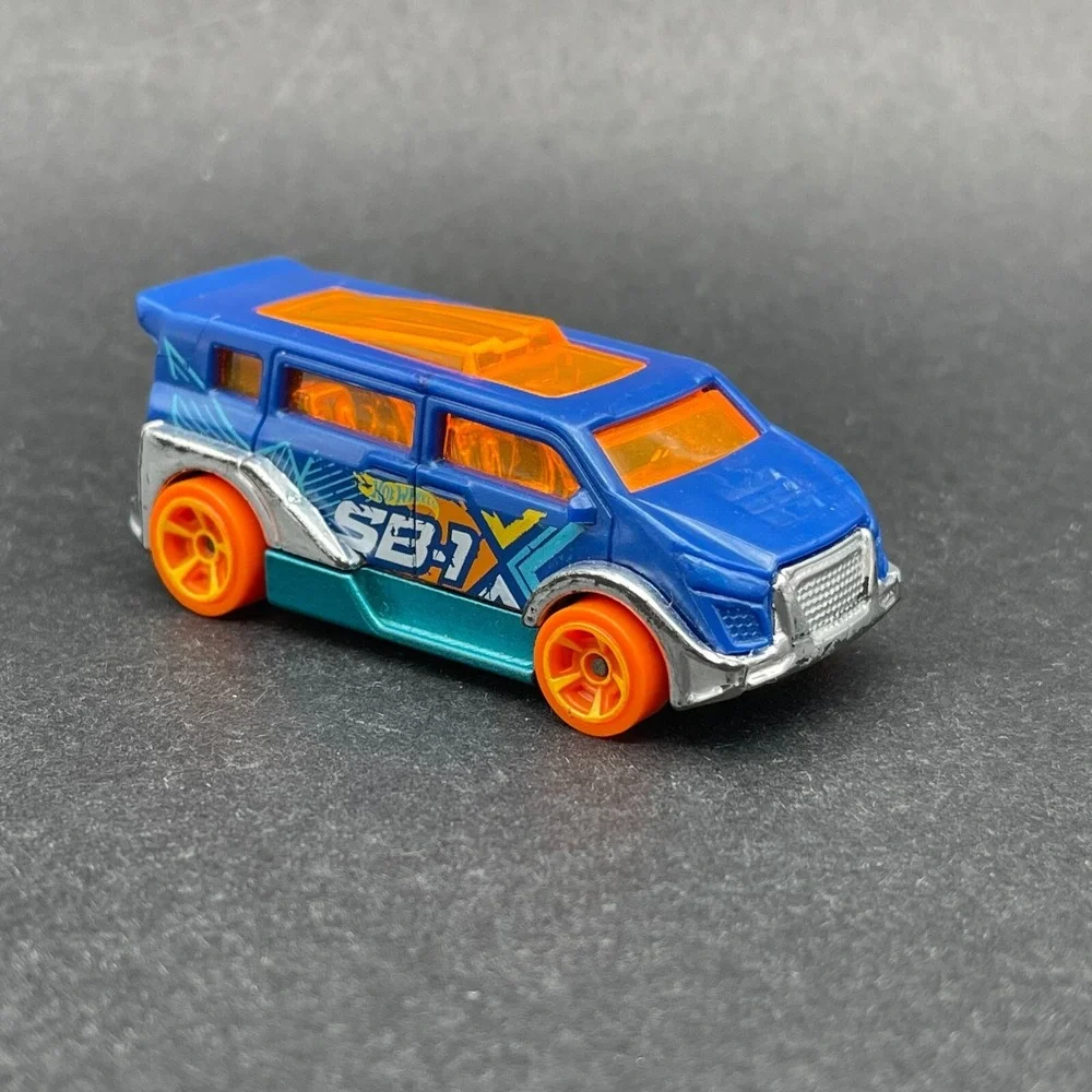 Hot Wheels Speedbox Van SB-1 Vehicle Blue Orange Diecast 1/64 Scale Loose